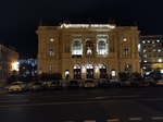 Pohled na budovu Divadla F.X.Šaldy  - vánoční nasvícení
